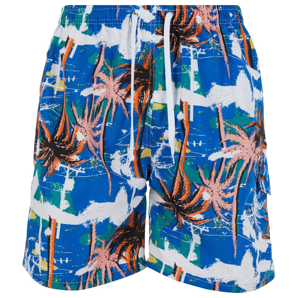 Mens Swimming Trunks, Beach Shorts, Cargo, Swim Suit  Pink Palm Trees, NWT